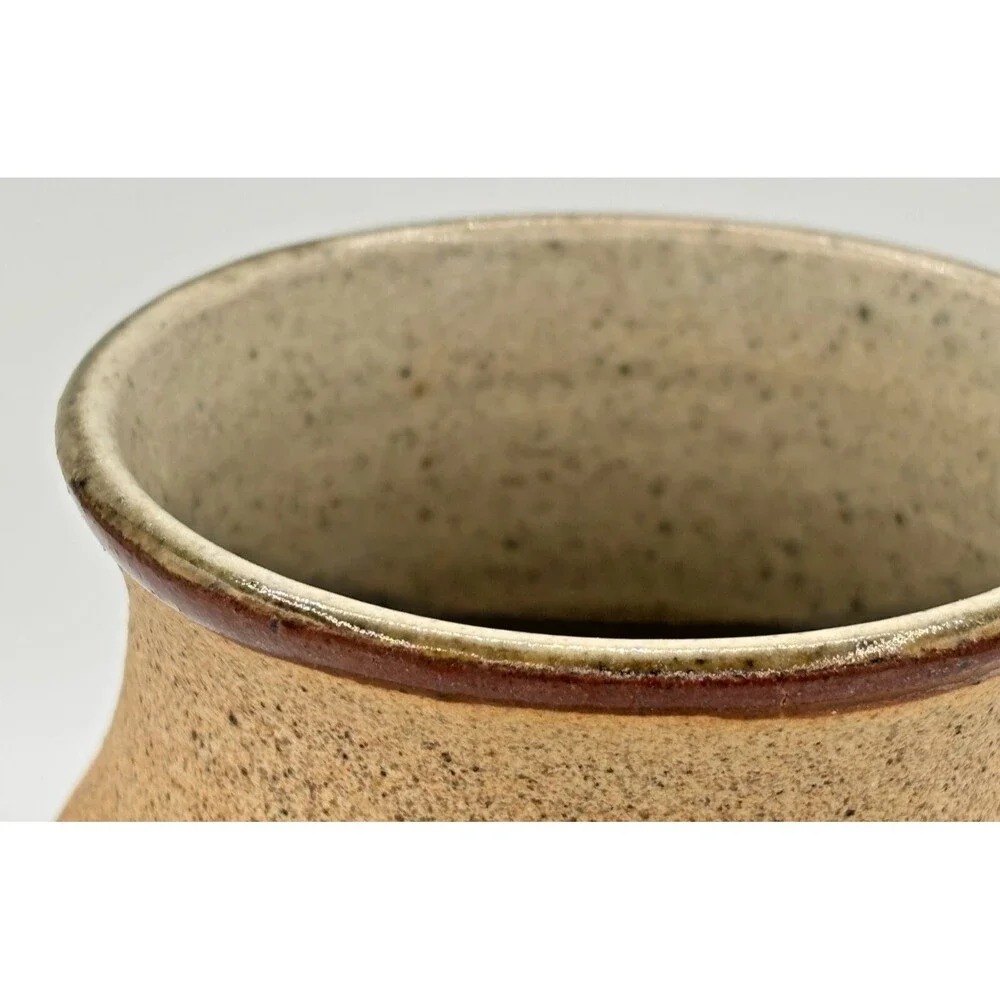 Netzi Tonala Pottery Burnished Clay Vase Hand-Painted Bird Floral Motif Signed‎